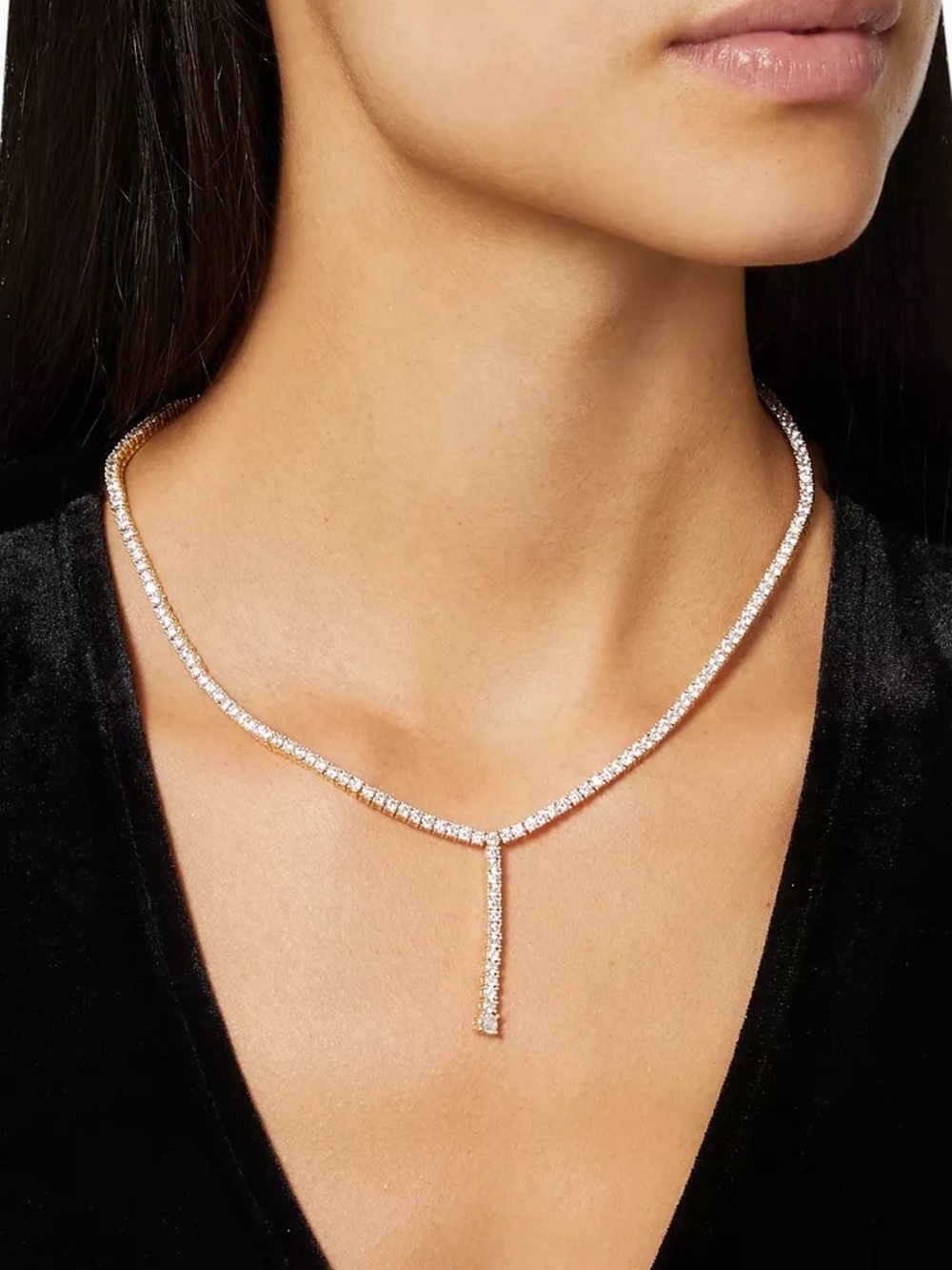 LUV AJ Ballier Lariat in 18kt Gold Plated Brass